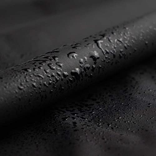Black Ultra Bounce Ripstop Waterproof Fabric by The Metre Lightweight PU Coated Material for Sewing Kite Outdoor Furniture Cushions W150CM - 6 Metres