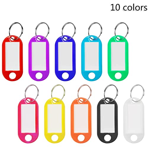 Plastic Key Tags 220 Pcs, Key Labels With Ring And Label Window, Key Chain Id Tags, Key Identifiers For Name, Luggage 10 Colors #TOP1