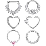 Longita Heart Daith Earrings Right Left Ear 16g 18g Surgical Stainless Steel Tragus Helix Cartilage