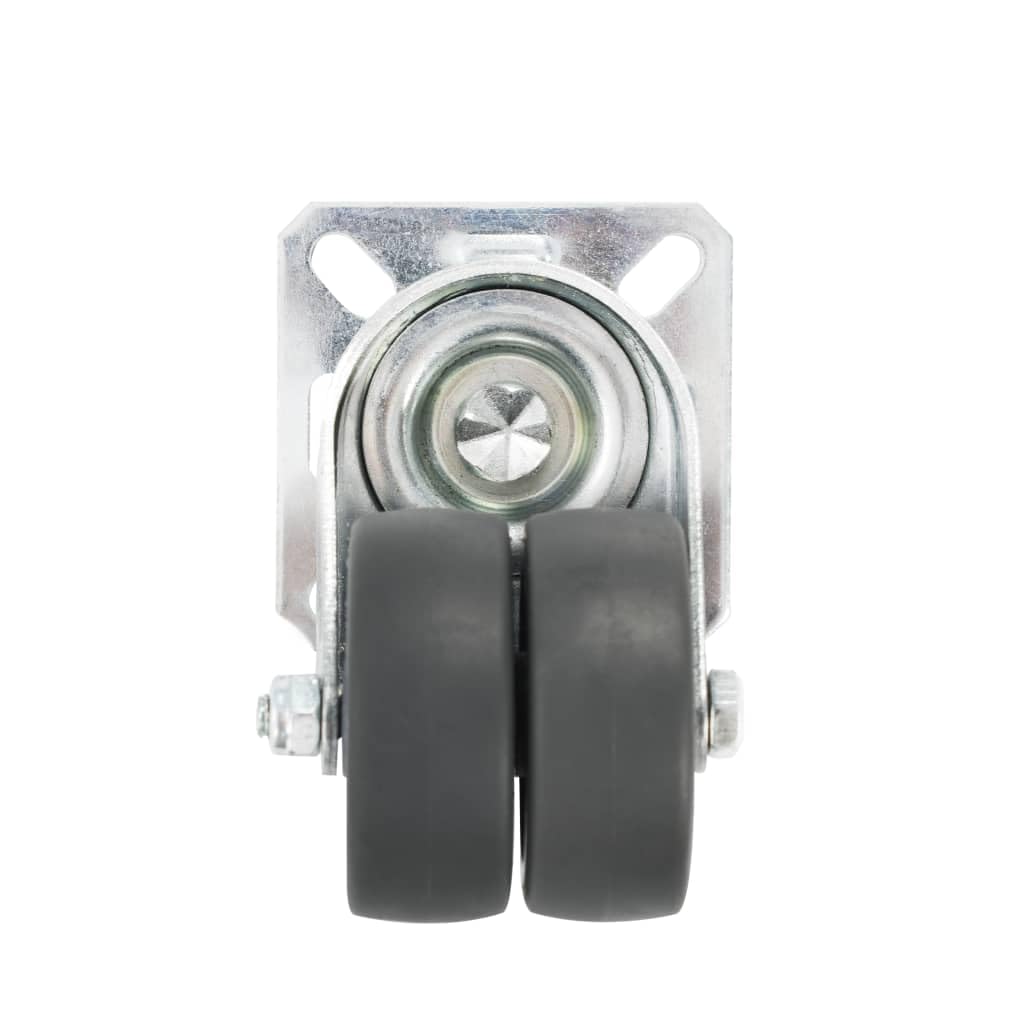 12 Stück TPR Lenkrollen mit Zwillingsrad 50 mm, bodenfreundliche leise Möbelrollen für Werkbänke, Wagen, Couchtische, Bücherregale, rostfreier Eisenrahmen mit Zinkbeschichtung, je