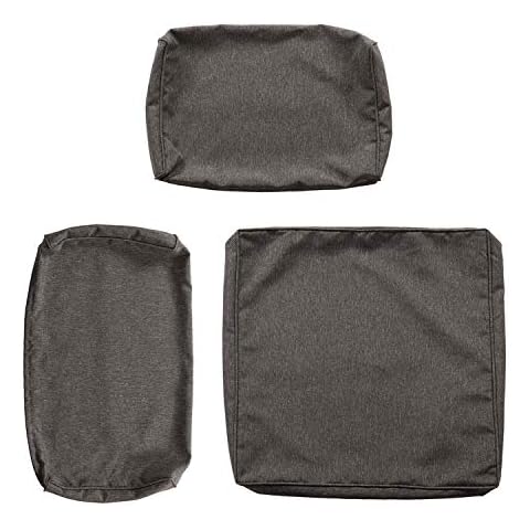 Kinsunny Peach Tree 7 PCs Outdoor Patio Wicker Sofa Chair Washable Cushions Pillow Replacement Covers for Seat and Back, Slate Grey Cover