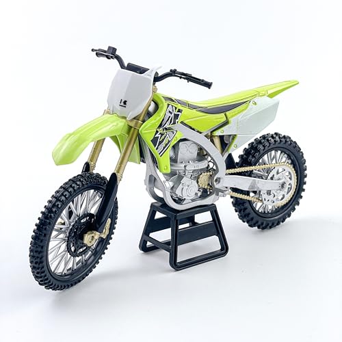 Modelo Motocicleta Dirt Bike 1:12 Verde Detalles Realistas miniatura 3