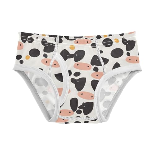 KLL Cow Spot Black and White Toddler Boys' Cotton Athletic Underwear Breathable Children Undies