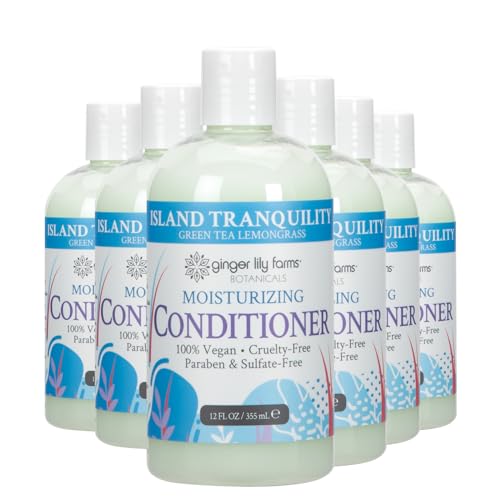 Image of Ginger Lily Farms Botanicals Conditioner, 12oz /6pk, Island Tranquility | 100% Vegan & Cruelty-Free | Moisturizing Conditioner for All Hair Types