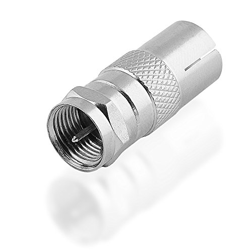 BestPlug Antennen Sat LNB Adapter, Koax Buchse Kupplung weiblich auf F-Stecker männlich, geeignet für 3D SD HD FullHD UHD 4K, Metallausführung