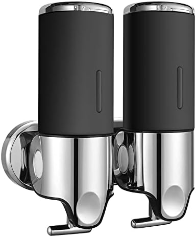 Wall Mounted Soap Dispenser, Hand Sanitizer Bathroom Soap Dispenser, Shower Lotion Shampoo Gel Cotainer Shampoo Dispenser for Bathroom, Kitchen, Hotel (1000ml, Black)