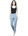 CUNLIN High Waist Jeans Skinny Women Jeans Woman mom Jeans Denim Womens Jeans Sexy Blue Jeans Light Blue 25