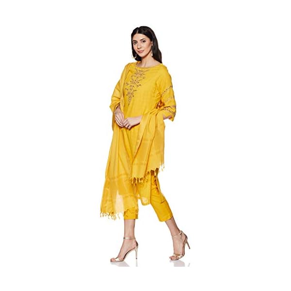 BIBA Women's Cotton Salwar Kurta Dupatta - Image 5