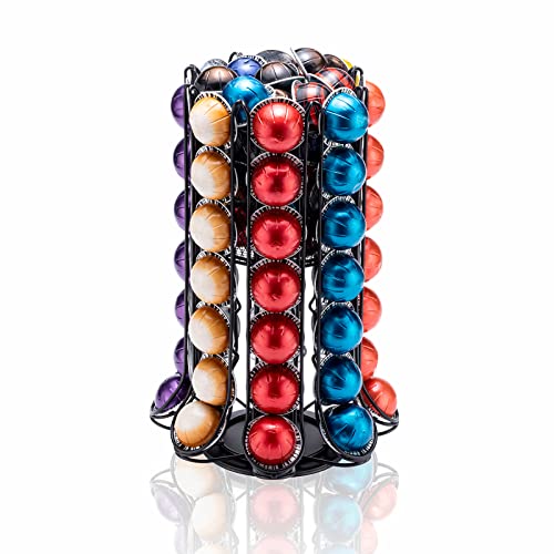 Zcdcp Nespresso Pod Holder, Vertuo Pod Holder Carousel Stand Storage With 360 Degree, Black Coffee Pod Holder Organizer For Nespresso Vertuo, 80 Pods #TOP1