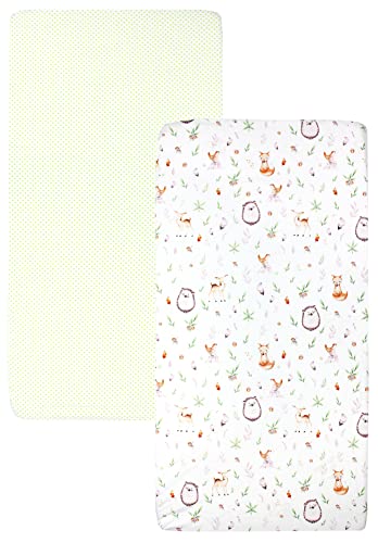 TupTam baby fitted sheet children fitted sheet for baby bed cot pack of 2, Glade/Polka Dot Green, 60 x 120 cm - Image 4