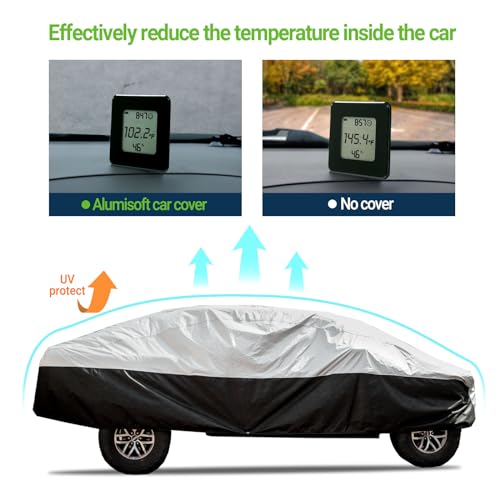 Image of Season Guard Ultimate Plus Truck Cover,100% Waterproof Aluminium with Cotton Fleece and Breathable Fabric with Two Extra 19.6ft Windproof Tie Down Straps,Fits Truck up to 207 inch