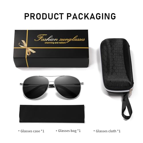 Image of Classic Aviator Sunglasses - Polarized Military Style for Men & Women, 100% UV Protection, Premium Quality
