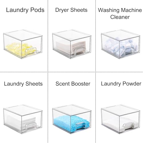 Stackable Dryer Sheet Holder and Laundry Pods Container Set by VOTLEVT, Clear Dryer Sheet Dispenser and Laundry Pods Box Set, Dishwasher Pods Holder, Laundry Room Organization and Storage by VOTLEVT - Image 5