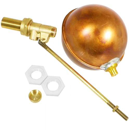 SPARES2GO Toilet Float Valve 1/2 Part 1 BS1212/1 High Pressure Side Entry 4 1/2 Copper Ball Kit