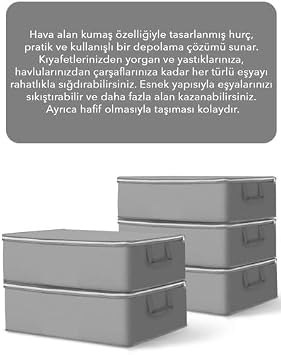 AEE® مجموعة هيرش مكونة من 6 قطع كبيرة الحجم أسفل القاعدة أريكة سرير منظم حزمة المهر 64 x 45 x 22