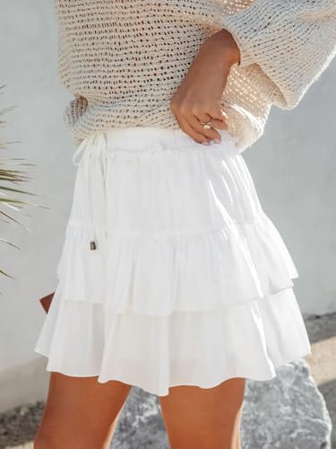 Flowy Shorts for Women Boho Ruffled Tiered Skorts Casual High Waist Mini Skirts Tennis Golf Comfy Shorts 20252