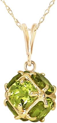 Galaxy Gold GG 3.3 Carat 14k 18" Solid Gold Necklace with Natural Peridots