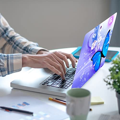 Laptop Skin Aufkleber Aufkleber 13\ 13,3\ 14\ 15\ 15,4\ 15,6 Zoll Laptop Vinyl Skin Sticker Cover Art Decal Protector Notebook PC (Blauer Schmetterling)