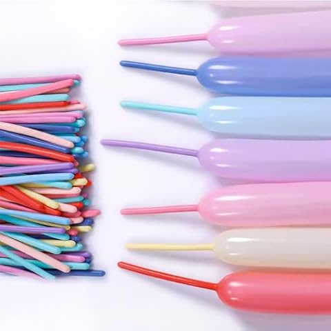 100 Pcs 260 Long Balloons, Mixed Color Balloons, Macaron Advanced Pastels Latex Twist Magic Balloons, Birthday, Wedding, Party, Holiday Clown Party Decoration Handmade DIY Decoration Cover