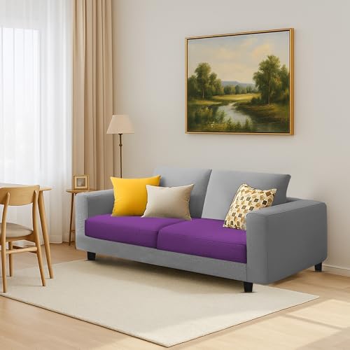 Image of Galib 2 Seater Sofa Set for Living Room (Purple Grey Fabric) Premium Fabric Sofa Set