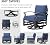 ASJMR Patio Furniture Set 5-Piece Aluminum Armrest Sofa, Modern Outdoor Living Room Set with 55000 BTU Propane Aluminum Fireplace, Outdoor Rotary Joystick with Thick Cushion