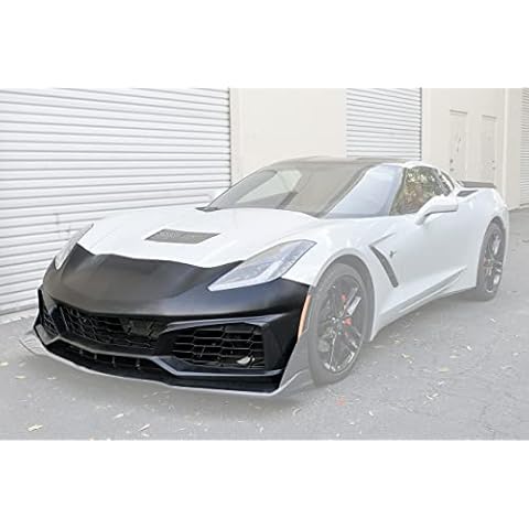 Replacement For 2014-2019 Chevrolet Corvette C7 ALL Models | ZR1 Style Front Replacement Bumper Cover Lower Grille With Lip Splitter Cover