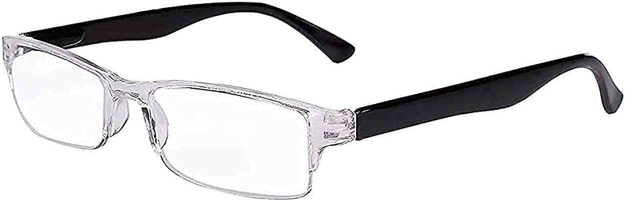 SPEXXTransparent Reading Glasses For Men And Women 1.00 1.25 1.50 1.75 2.00 2.25 2.50 2.75 3.00 Reading Power Glasses For Men Black White All Power Available (Pack Of 6, +1.50)