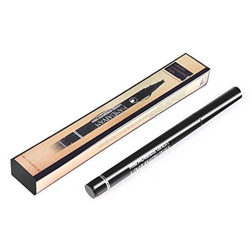 Tattoo Eyebrow Pen Liquid Eyebrow Pencil with Four Tips Long-lasting Waterproof Brow Eyebrow Eyeliner Pencil Brow Gel for Creating Natural Eyes Makeup Drawing Eyebrow and Eyeliner (Light Brown)
