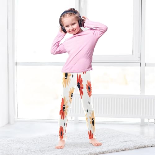 Toddler Girls Leggings Printed Yoga Pants Leggings Red Flower for Kids4