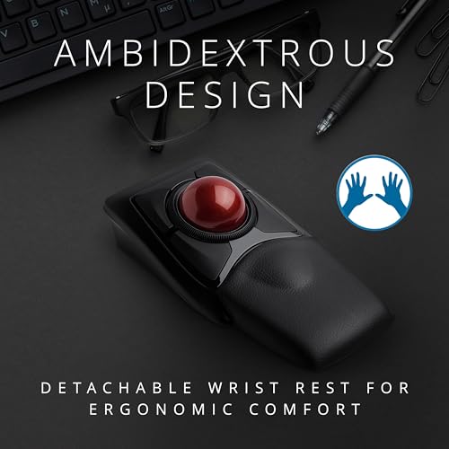 Image of Kensington Expert Wireless Trackball Mouse (K72359WW) Black, 3.5 inch x 6.1 inch x 8 inch | Large ergonomic trackball, wireless connection, 3.5 x 6.1 x 8 in, reduces wrist strain