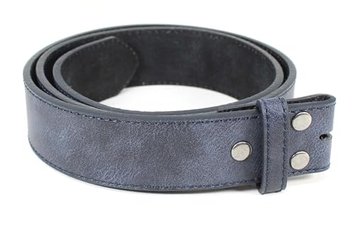 Image of BC Belts Leather Belt Strap with Vintage Distressed Texture 1.5 inch Wide with Snaps and without Buckle