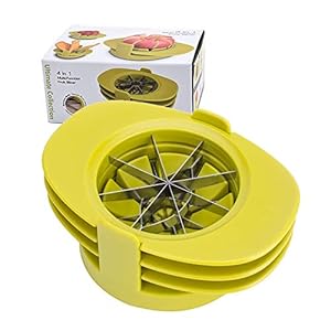 4 In 1 Fruitsnijset, Multifunctionele Fruitsnijder Inclusief 3 Verschillende Roestvrijstalen Scherpe Mesjes Appelmes/Mangosnijder/Tomatensnijder, Appelsnijder, fruitsnijmachines keukengereedschap