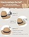 Senker Fashion Sun Hats for Women UV Protection, Packable Wide Brim Straw Hat for Men Beach Summer Vacation Travel Khaki