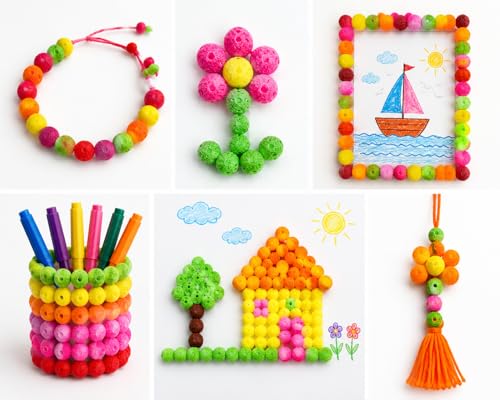 Image of eshoppee 200 gm 11 MM Plastic Beads for Jewellery Making Kit Art and Crafts Materials for Necklace Bracelet Earring Making DIY Kit (18)