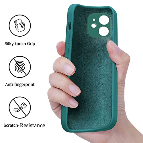 Image of A rtistque Liquid TPU Silicone Matte Shockproof Flexible with Camera Protection Soft Back Cover Case for iPhone 11 - Dark Green