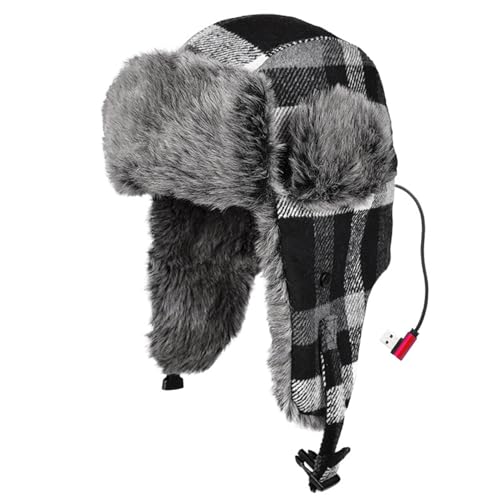 Bonnet chapka d'hiver chauffant USB avec trois réglages de température pour homme et femme