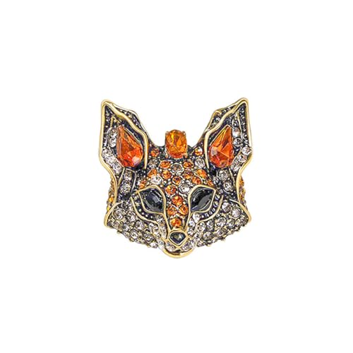 Image of Rhinestone Small Fox Brooch Pin for Women Clear Crystal Cluster Animal Head Brooches Lapel Pins CZ Dress Accessories Suit Collar Decoration Jewelry for Christmas Halloween