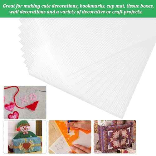 5PCS Plastic Canvas Sheets 15x11.3 inch, 5 Count Plastic Canvas Mesh Sheets, Eye Mesh for Embroidery Crafting, Knit, Crochet DIY Projects - Needlepoint Canva Sheet by YGPHO - Image 5