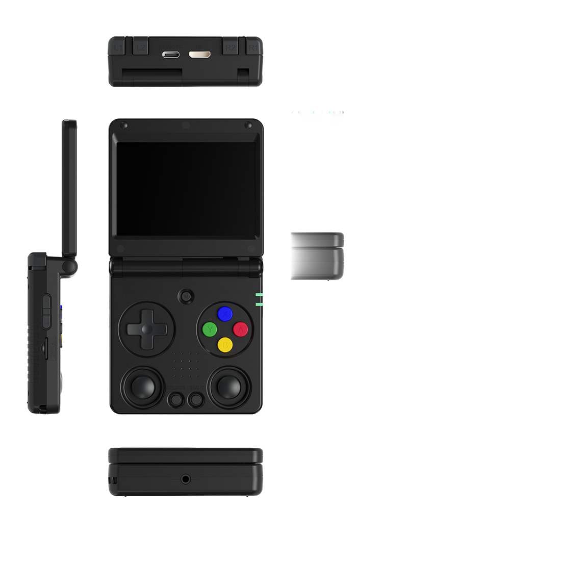 RG 34XXSP - Console di gioco portatile pieghevole retrò, con scheda TF 64G integrata e schermo IPS da 3,4", senza giochi (64G/nero)