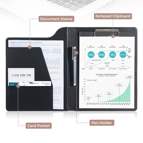 image for ProCase Clipboard Folder Portfolio, A4 Leather Padfolio Clipboard, Bus