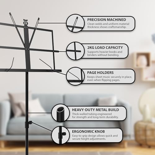 ZENO Heavy-Duty Foldable Music Stand with Carry Bag - Image 6
