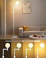 Lightdot 64Inch Dimmable White Floor Lamp, Industrial Farmhouse Globe Standing Lamps with 3000K Warmwhite Bulb Included, Mid Century Modern Floor Lamp for Living Room Bedroom Reading