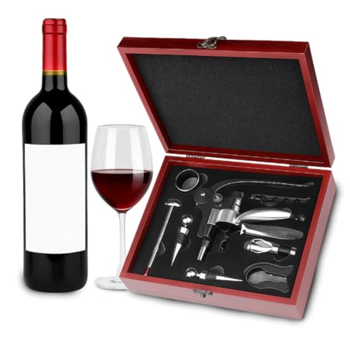 Kit Abridor De Vinho Saca Rolhas Maleta 9 Pçs Sommelier