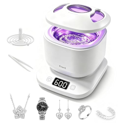 Ultrasonic Jewelry Cleaner Machine with UV, IPX7, 42kHz, 4 Modes for Rings | Retainer Cleaner Machine with Removable SUS304 Water Tank & Twist-Open Windows, Ideal for Jewelry, Watch Band, Retainers - image 1