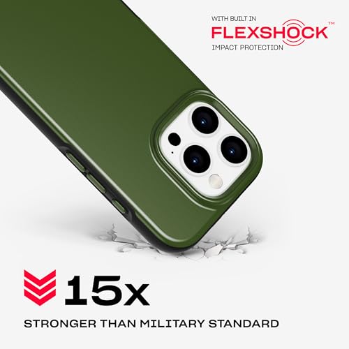 Image of Tech21 EvoDusk for iPhone 16 Pro Compatible with MagSafe - Impact Protection Case 15x Military Standard Tested - in Green /Black