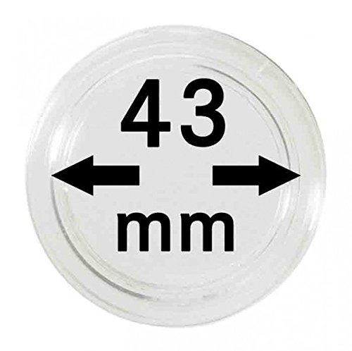 100 x Lindner Coin Capsules Caps Coincapsules for Coins 43 mm