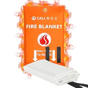 TZWAY 2024 Emergency Fire Blanket,Fire Extinguisher Blanket,Fire Suppression Blanket,Flame Retardant Blanket,Fire Safety Blanket for Home,Kitchen,School,Grill,Car,Office,Warehouse(40?x40?) (1 Pack)