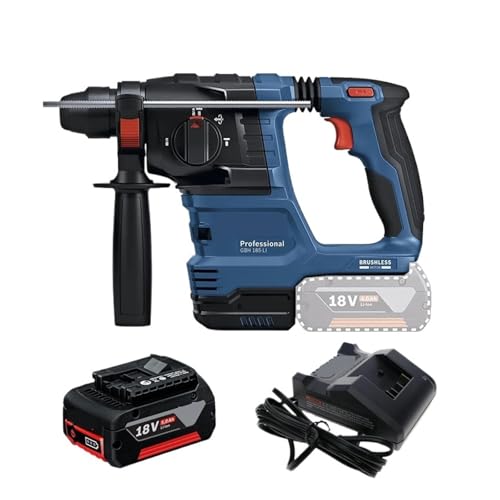 Martillo Rotativo Inalámbrico De 18 V, Juegos Batería, Construcción, Decoración, Excavación, Taladro, Eléctrico Alta Capacidad De PerforacióN(5.0A S2)