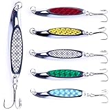 LURESMEOW Fishing Lures - Trout & Bass Walleye Lures, Saltwater Fishing Spoons 5pcs with Box