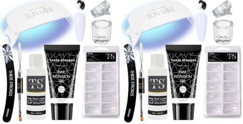 Image of Poly Nail Gel Extension Kit for Builder Gel UV Nail Art Kit, Nail Extension Set (8in1) (needs 2-3 time practice)(SSD KIT) (MILKY WHITE, SSD KIT) (Pack of 2)